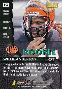 1996 Pinnacle - Foil #157 Willie Anderson Back