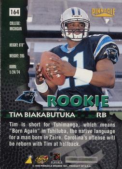 1996 Pinnacle - Foil #164 Tim Biakabutuka Back