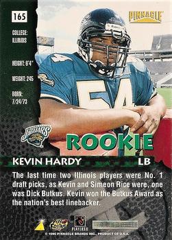 1996 Pinnacle - Foil #165 Kevin Hardy Back