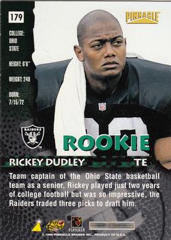 1996 Pinnacle - Foil #179 Rickey Dudley Back