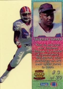 1994 Pacific - Crystalline Collection #3 Thurman Thomas Back