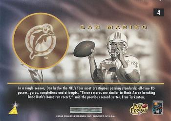 1996 Pinnacle Mint - Gold #4 Dan Marino Back