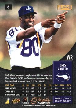 1996 Pinnacle - Trophy Collection #6 Cris Carter Back