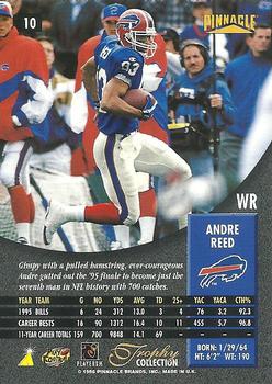 1996 Pinnacle - Trophy Collection #10 Andre Reed Back