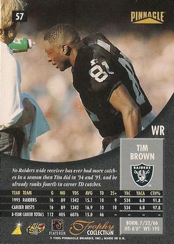 1996 Pinnacle - Trophy Collection #57 Tim Brown Back