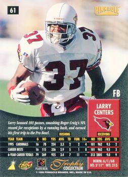 1996 Pinnacle - Trophy Collection #61 Larry Centers Back