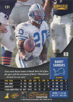 1996 Pinnacle - Trophy Collection #131 Barry Sanders Back