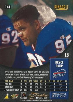 1996 Pinnacle - Trophy Collection #141 Bryce Paup Back