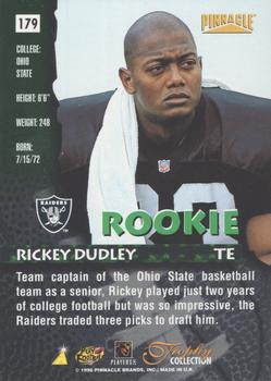 1996 Pinnacle - Trophy Collection #179 Rickey Dudley Back