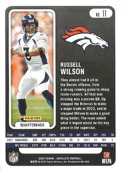 2022 Panini Absolute - Green #11 Russell Wilson Back