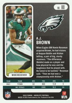 2022 Panini Absolute - Green #80 A.J. Brown Back