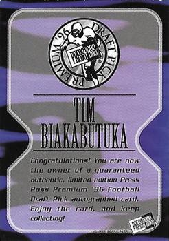 1996 Press Pass - Autographs #NNO Tim Biakabutuka Back