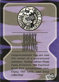 1996 Press Pass - Autographs #NNO Bobby Hoying Back