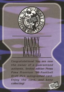 1996 Press Pass - Autographs #NNO Danny Kanell Back