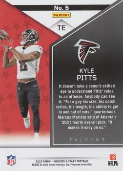 2022 Panini Rookies & Stars #5 Kyle Pitts Back