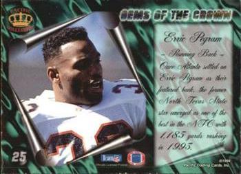 1994 Pacific - Gems of the Crown #25 Erric Pegram Back