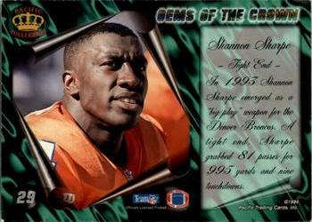 1994 Pacific - Gems of the Crown #29 Shannon Sharpe Back