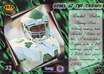 1994 Pacific - Gems of the Crown #33 Herschel Walker Back