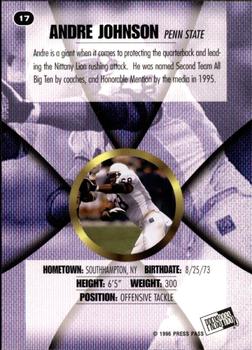 1996 Press Pass - Holofoil #17 Andre Johnson Back