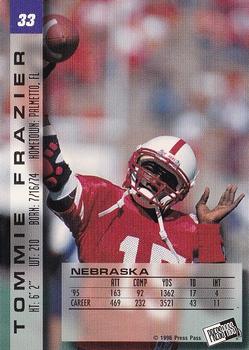 1996 Press Pass Paydirt #33 Tommie Frazier Back