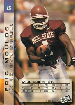1996 Press Pass Paydirt - Red #15 Eric Moulds Back