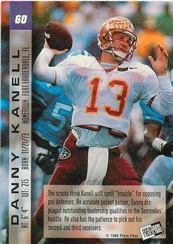 1996 Press Pass Paydirt - Red #60 Danny Kanell Back