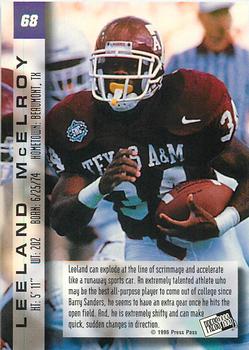 1996 Press Pass Paydirt - Red #68 Leeland McElroy Back