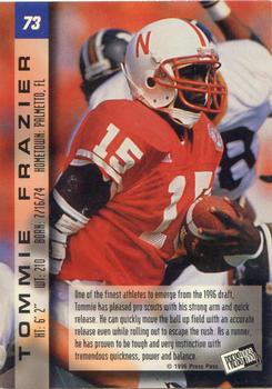 1996 Press Pass Paydirt - Red #73 Tommie Frazier Back