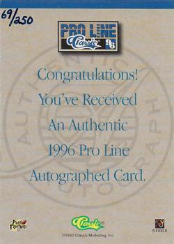 1996 Pro Line - Autographs Gold #NNO Tim Brown Back