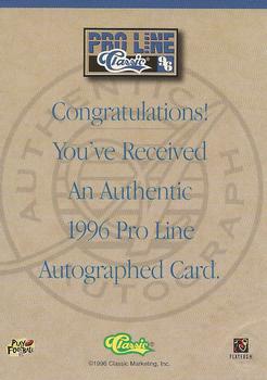 1996 Pro Line - Autographs Gold #NNO John Elliott Back