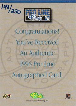 1996 Pro Line - Autographs Gold #NNO Daryl Gardener Back