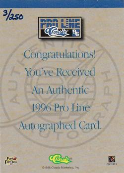 1996 Pro Line - Autographs Gold #NNO Scott Greene Back