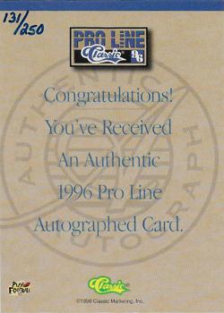 1996 Pro Line - Autographs Gold #NNO Ron Jaworski Back