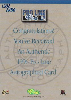 1996 Pro Line - Autographs Gold #NNO Andre Johnson Back