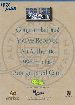 1996 Pro Line - Autographs Gold #NNO Neil O'Donnell / Keyshawn Johnson Back