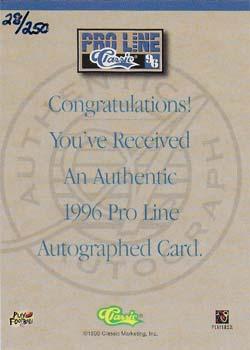 1996 Pro Line - Autographs Gold #NNO Tommy Maddox Back