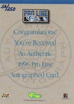 1996 Pro Line - Autographs Gold #NNO Scott Slutzker Back