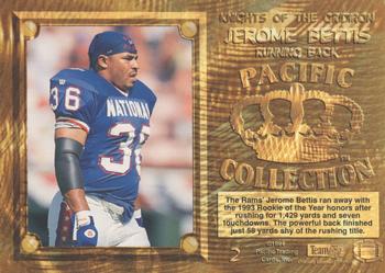 1994 Pacific - Knights of the Gridiron #2 Jerome Bettis Back