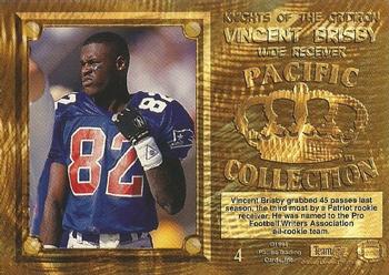 1994 Pacific - Knights of the Gridiron #4 Vincent Brisby Back
