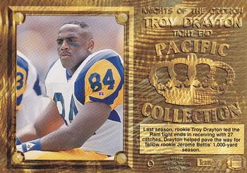 1994 Pacific - Knights of the Gridiron #9 Troy Drayton Back