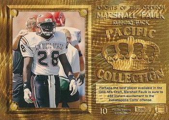 1994 Pacific - Knights of the Gridiron #10 Marshall Faulk Back