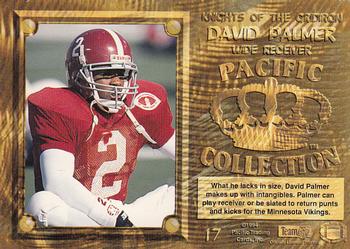 1994 Pacific - Knights of the Gridiron #17 David Palmer Back
