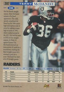 1996 Pro Line - Headliners #287 Terry McDaniel Back