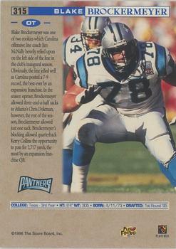 1996 Pro Line - Headliners #315 Blake Brockermeyer Back