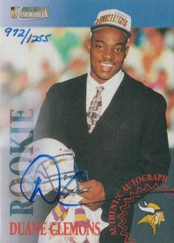 1996 Pro Line Memorabilia - Rookie Autographs #3 Duane Clemons Front