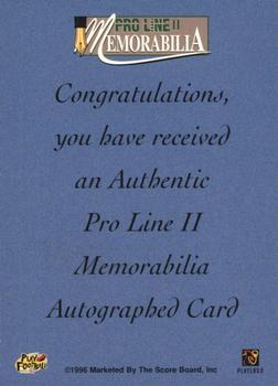 1996 Pro Line Memorabilia - Rookie Autographs #16 Jerome Woods Back