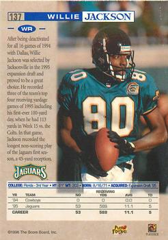 1996 Pro Line - Printer's Proofs #137 Willie Jackson Back