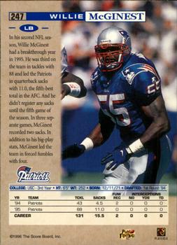 1996 Pro Line - Printer's Proofs #247 Willie McGinest Back
