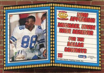 1994 Pacific - Marquee Prisms #15 Michael Irvin Back