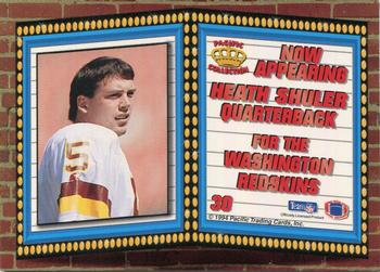 1994 Pacific - Marquee Prisms #30 Heath Shuler Back